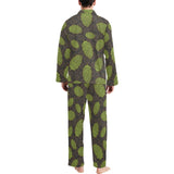 Hop pattern black background Men's Long Pajama Set