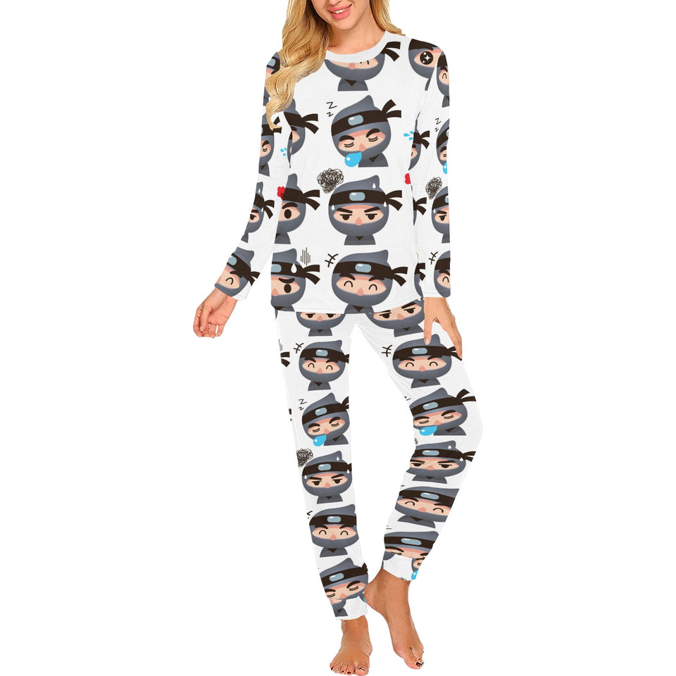 Cute ninja design pattern Women's All Over Print Pajama Set