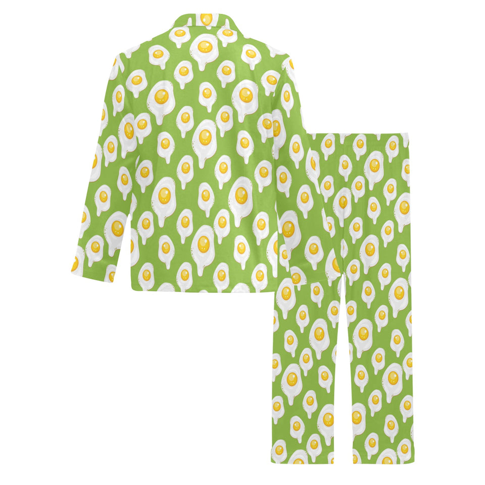 Fried Eggs Pattern Print Design 01 Men's Long Pajama Set