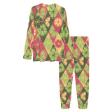 Cool Geometric lime pattern Women's All Over Print Pajama Set
