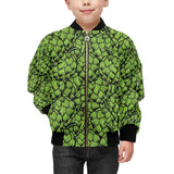 Green hop pattern Kids' Boys' Girls' Bomber Jacket