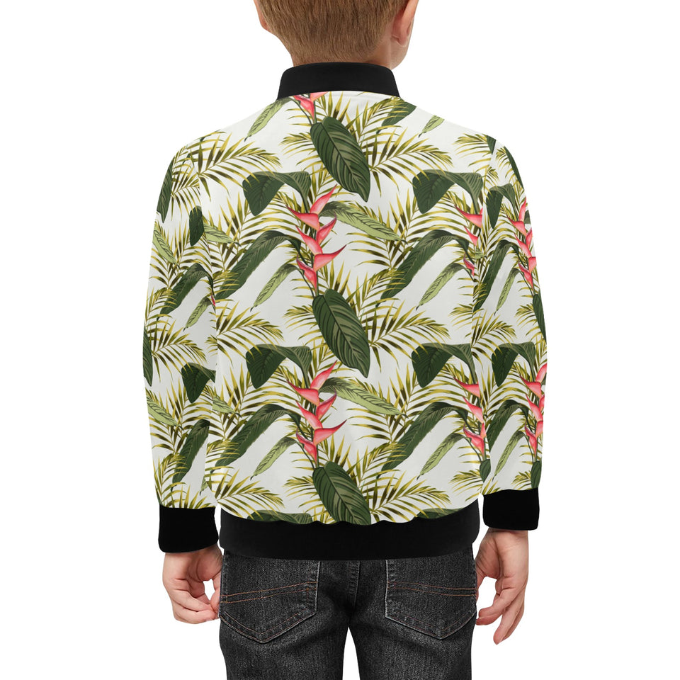 heliconia pattern Kids' Boys' Girls' Bomber Jacket
