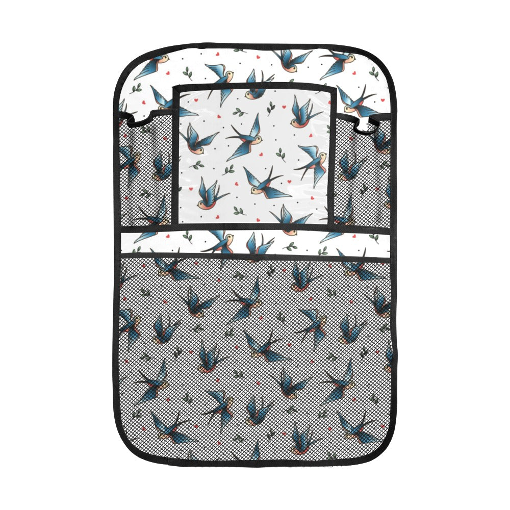 Swallow Pattern Print Design 04 Car Seat Back Organizer
