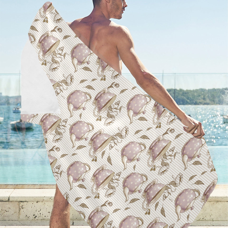 Tea pots Pattern Print Design 03 Beach Towel