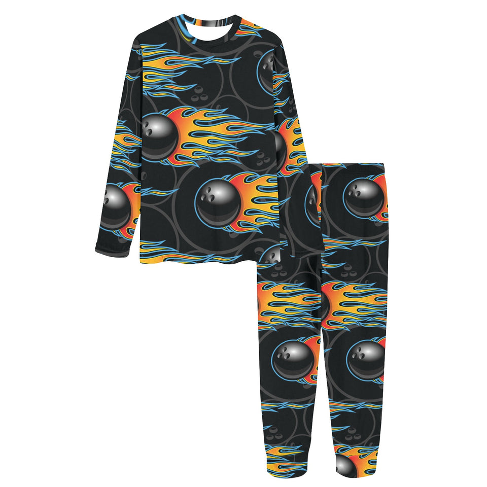 Bowling balls flame pattern Women's All Over Print Pajama Set