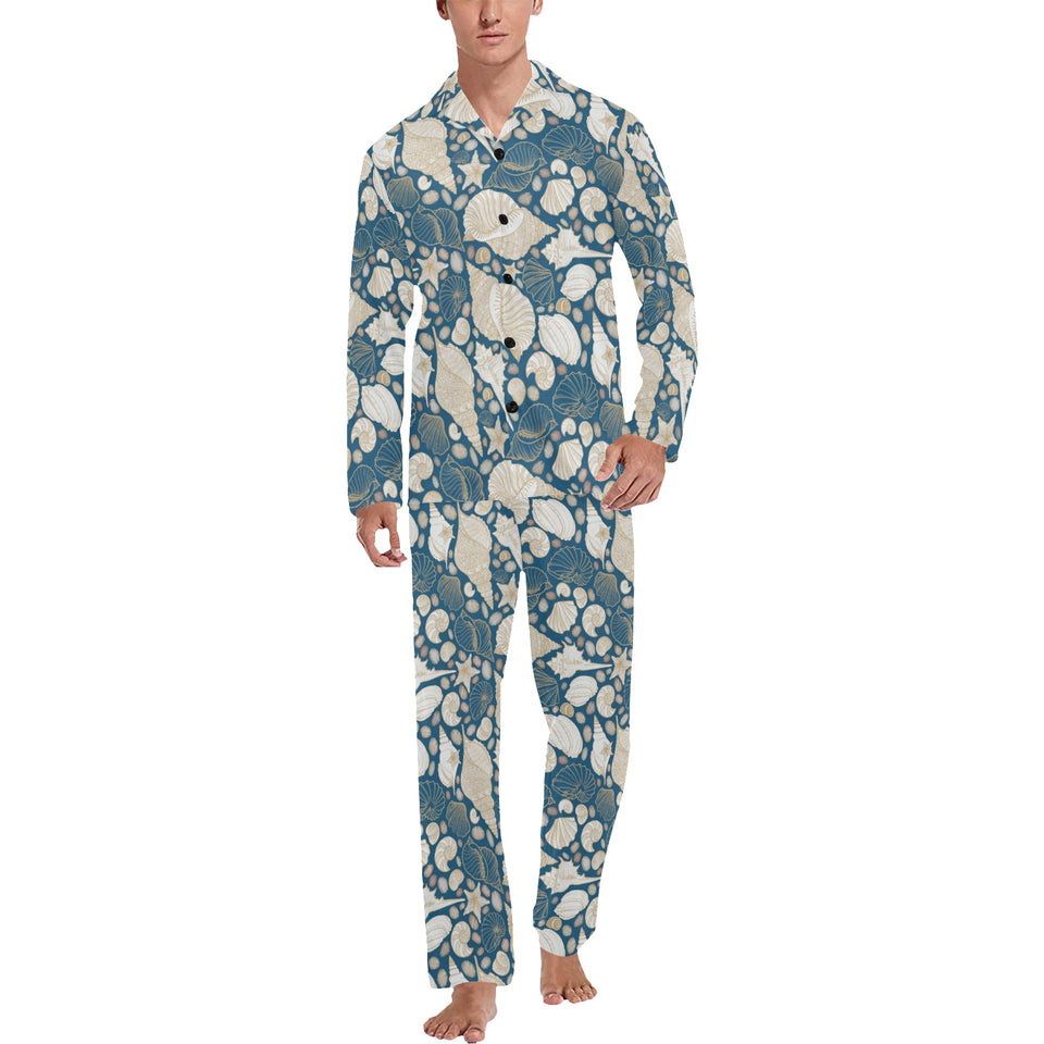 Sea turtle Polynesian Tribal design pattern Men's Long Pajama Set