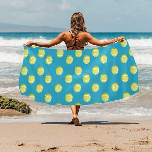 Tennis Pattern Print Design 05 Beach Towel