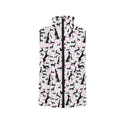 Greyhound Pattern Print Design 02 Women's Padded Vest