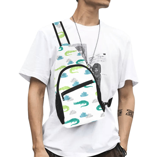 watercolor crocodile pattern All Over Print Chest Bag