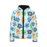 Alien Pattern Print Design 04 Kids' Boys' Girls' Padded Hooded Jacket