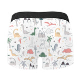Cute cartoon dinosaurs tree pattern Men's All Over Print Boxer Briefs Men's Underwear