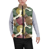 Japanese cranes flying forest dot pattern Men's Padded Vest