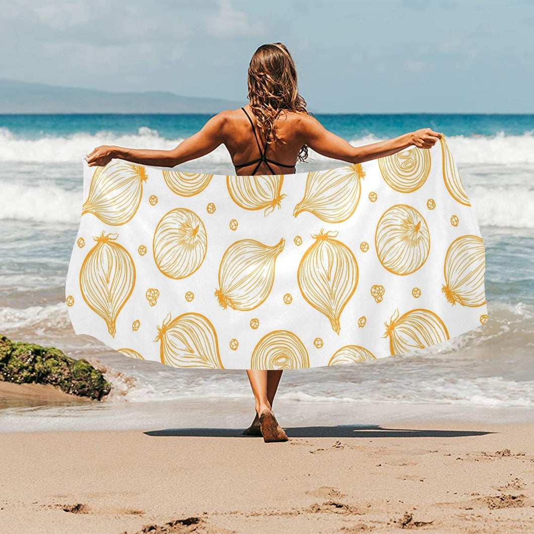 hand drawn onion pattern Beach Towel