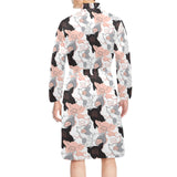 Pig Pattern Print Design 05 Men's Long Sleeve Belted Night Robe