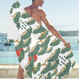 Bonsai red sun japanese pattern Beach Towel