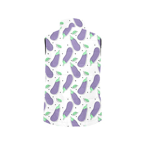 Eggplant Pattern Print Design 05 Men's Padded Vest