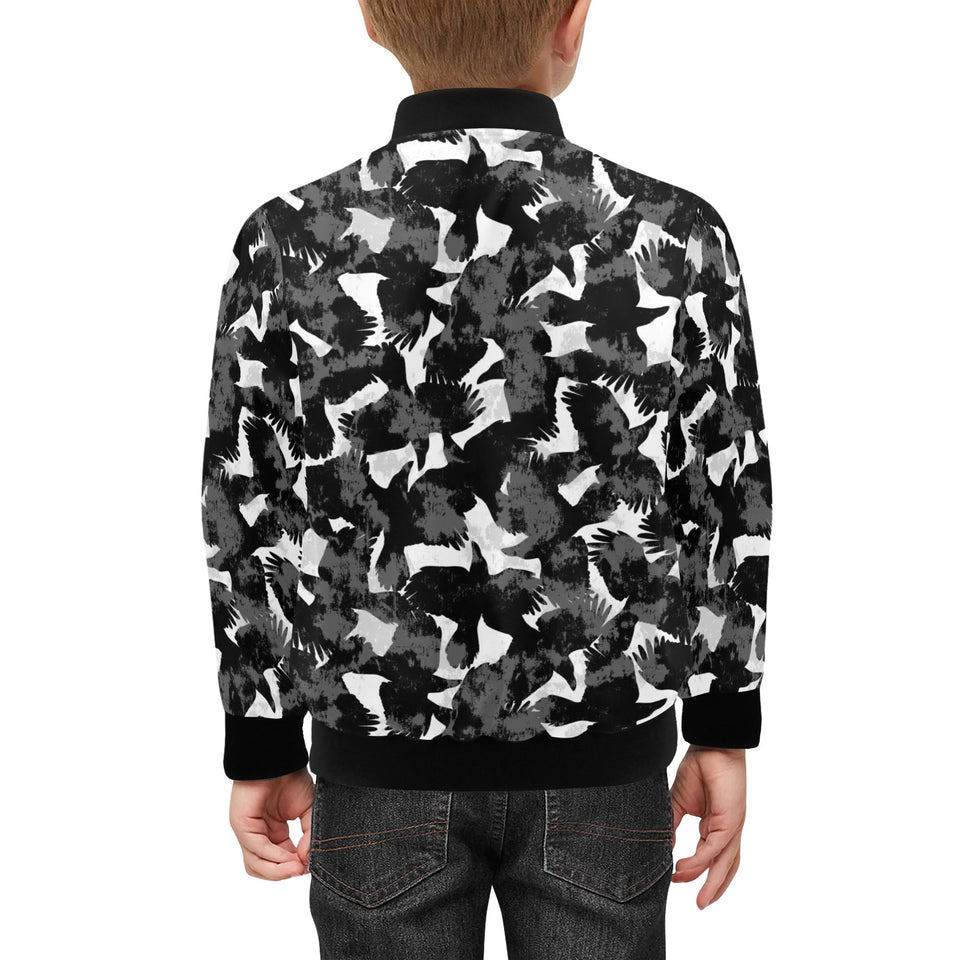 Crow illustration pattern Kids' Boys' Girls' Bomber Jacket