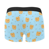 Brown cute pomeranian blue blackground Men's All Over Print Boxer Briefs Men's Underwear