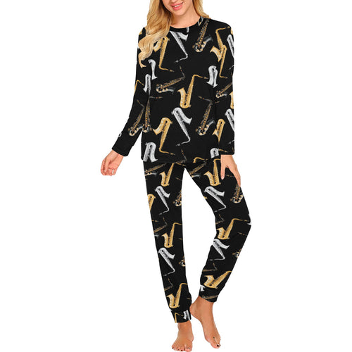 saxophone design pattern Women's All Over Print Pajama Set