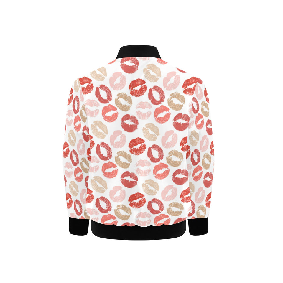 Lips Pattern Print Design 04 Kids' Boys' Girls' Bomber Jacket