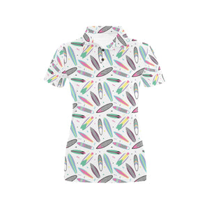 Surfboard Pattern Print Design 04 Women's All Over Print Polo Shirt