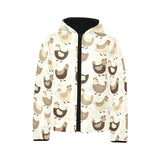 Cute rooster chicken cock Kids' Boys' Girls' Padded Hooded Jacket