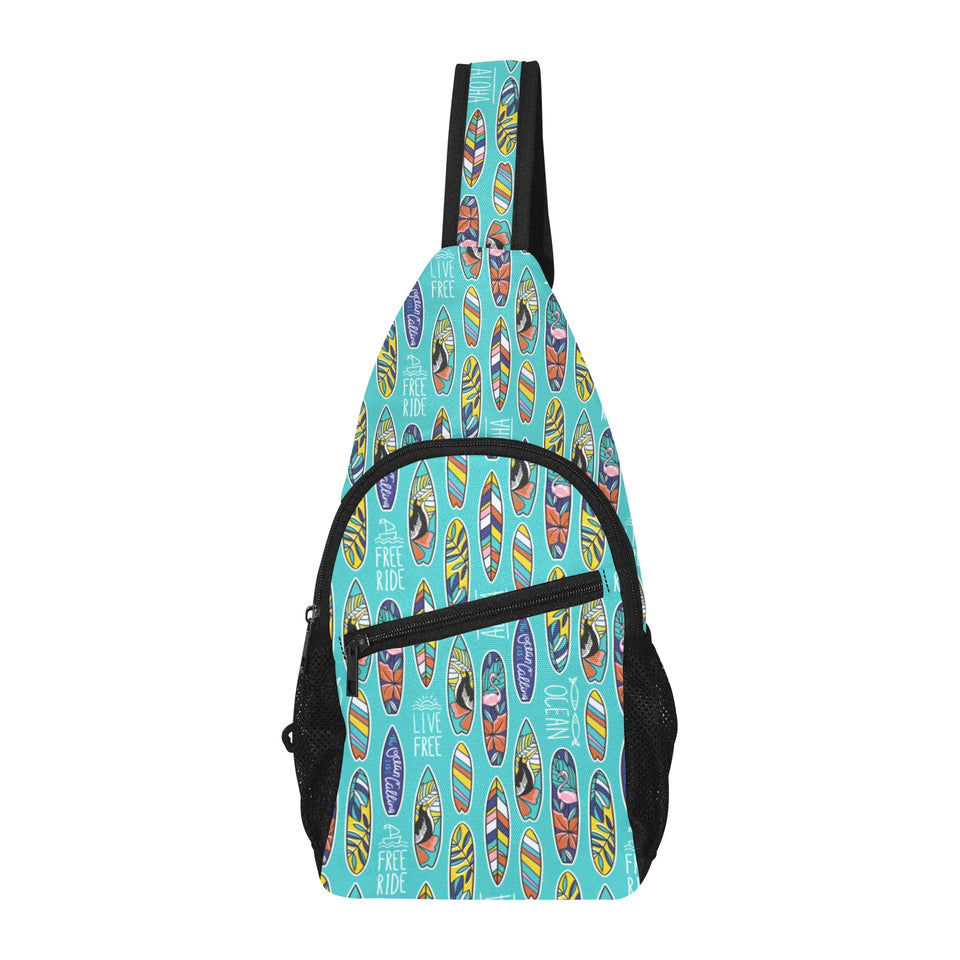Surfboard Pattern Print Design 05 All Over Print Chest Bag
