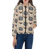 Beagle pattern Women's Padded Hooded Jacket