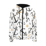 Anchors Rudders pattern Men's Padded Hooded Jacket