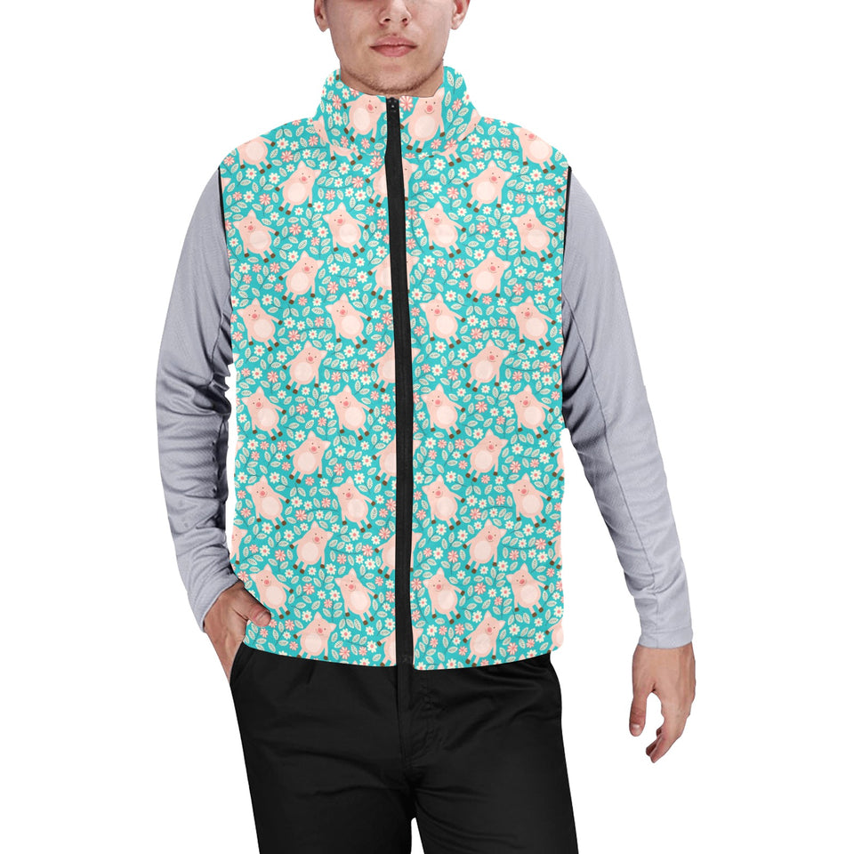 Pig Pattern Print Design 01 Men's Padded Vest
