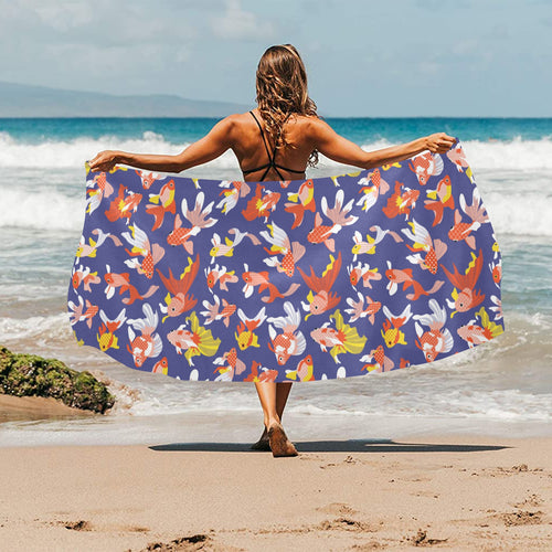 Goldfish Pattern Print Design 04 Beach Towel