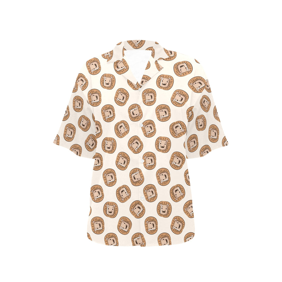 Lion Pattern Print Design 01 Women's All Over Print Hawaiian Shirt