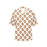 Lion Pattern Print Design 01 Women's All Over Print Hawaiian Shirt