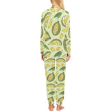 Durian leaves pattern background Women's All Over Print Pajama Set