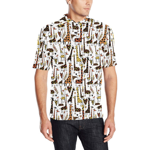 Giraffe Pattern Print Design 05 Men's All Over Print Polo Shirt