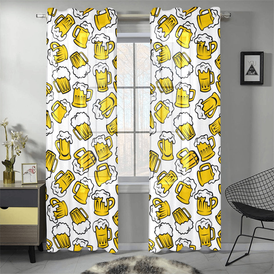 Beer design pattern Gauze Curtain