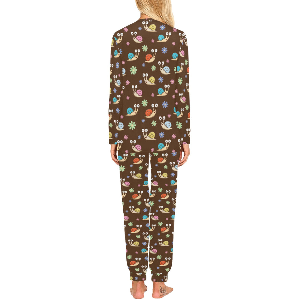 Snail Pattern Print Design 03 Women's All Over Print Pajama Set