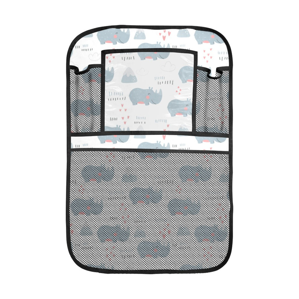 cute rhino heart pattern Car Seat Back Organizer