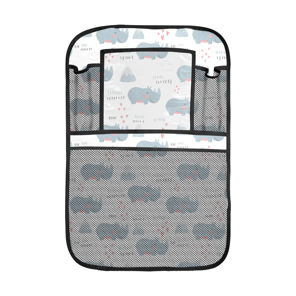 cute rhino heart pattern Car Seat Back Organizer