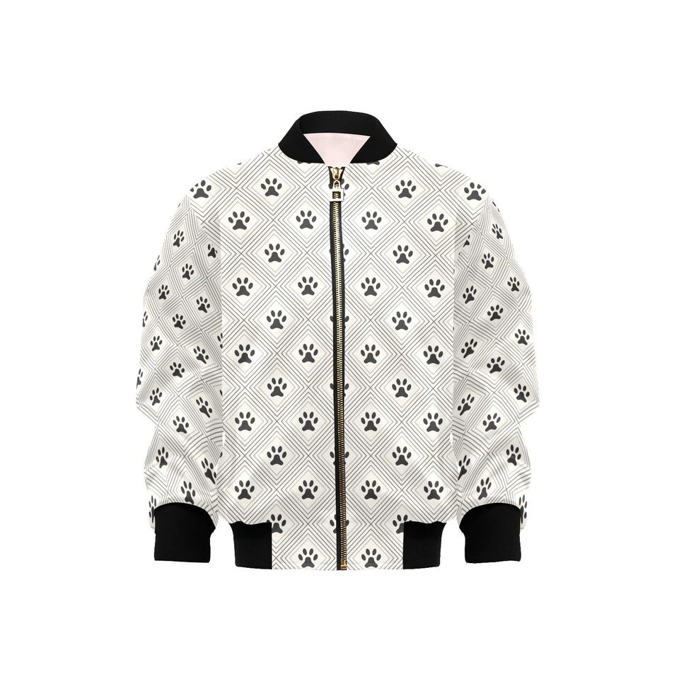 Dog Paws Pattern Print Design 03 Kids' Boys' Girls' Bomber Jacket