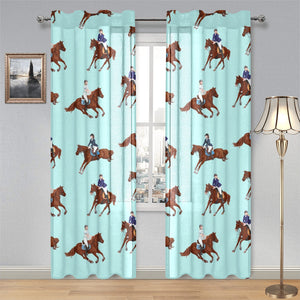 Horses running horses rider pattern Gauze Curtain