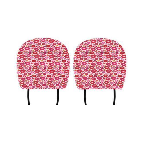 Lips Pattern Print Design 01 Car Headrest Cover