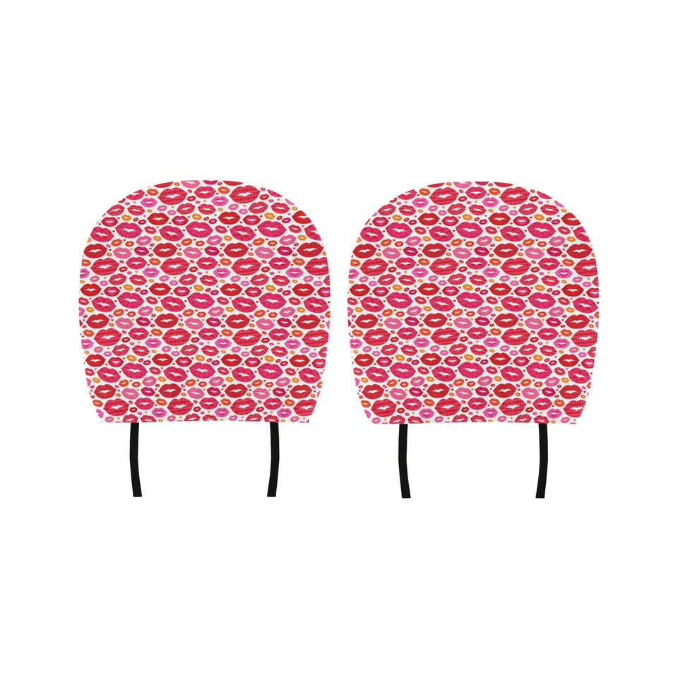 Lips Pattern Print Design 01 Car Headrest Cover