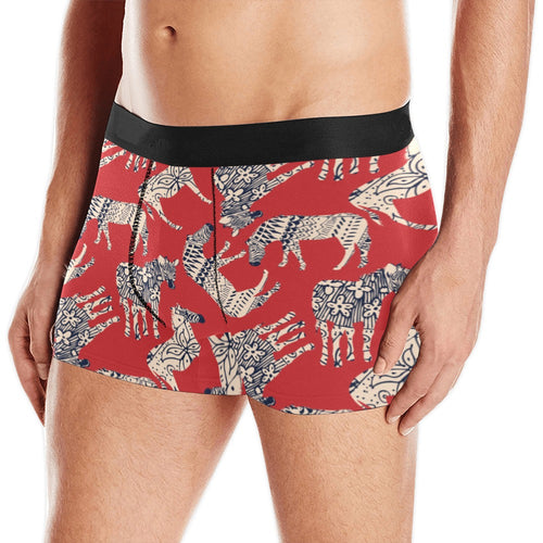 Zebra abstract red background Men's All Over Print Boxer Briefs Men's Underwear