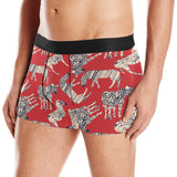 Zebra abstract red background Men's All Over Print Boxer Briefs Men's Underwear