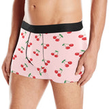 cherry pattern pink background Men's All Over Print Boxer Briefs Men's Underwear