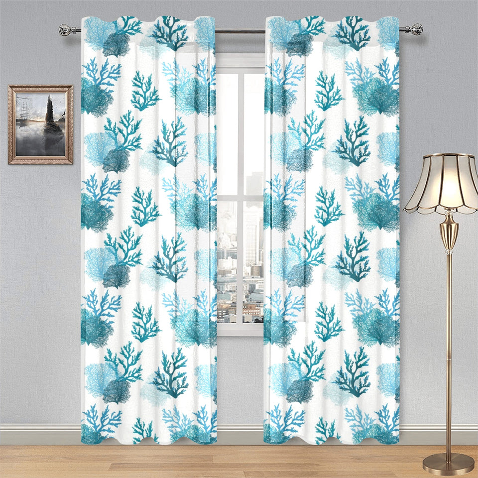 Coral Reef Pattern Print Design 04 Gauze Curtain