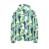 Toucan tropical leaves design pattern Kids' Boys' Girls' Padded Hooded Jacket