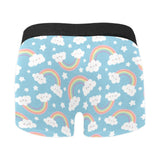 Cute rainbow clound star pattern blue background Men's All Over Print Boxer Briefs Men's Underwear