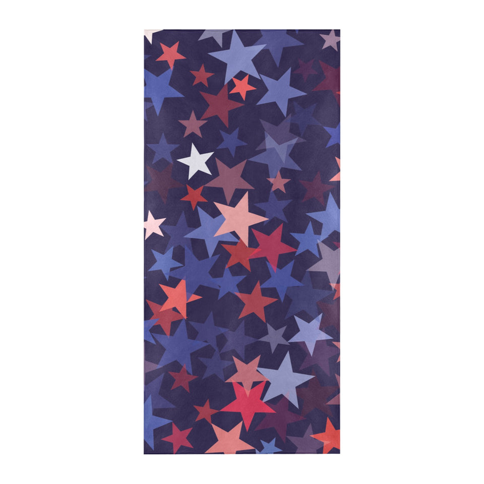 Red blue star pattern Beach Towel